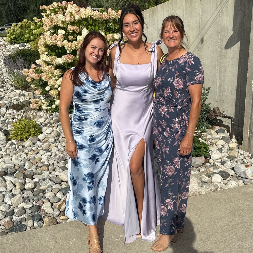 Matte satin dusty lilac bridesmaid dress - Picture 3 of 5